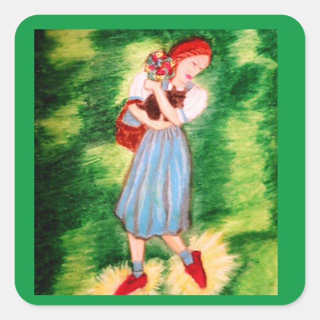 WIZARD OF OZ  DOROTHY AND HER SHOES SQUARE STICKER (Front)