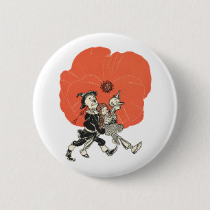 Wizard of Oz Dorothy and Poppies 6 Cm Round Badge