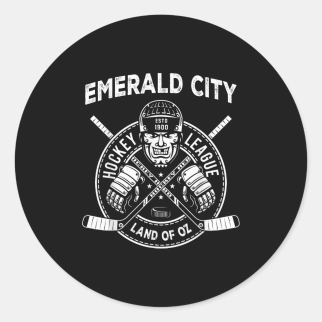 Wizard Of Oz Emerald City Hockey Costume Halloween Classic Round Sticker (Front)