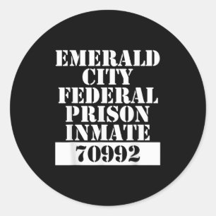 Wizard Of Oz Emerald City Inmate Prisoner Costume  Classic Round Sticker
