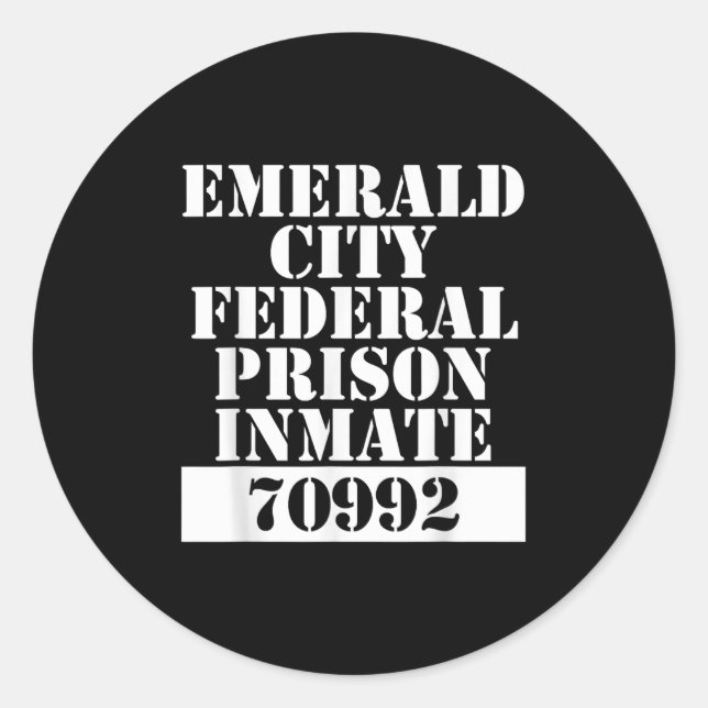 Wizard Of Oz Emerald City Inmate Prisoner Costume  Classic Round Sticker (Front)