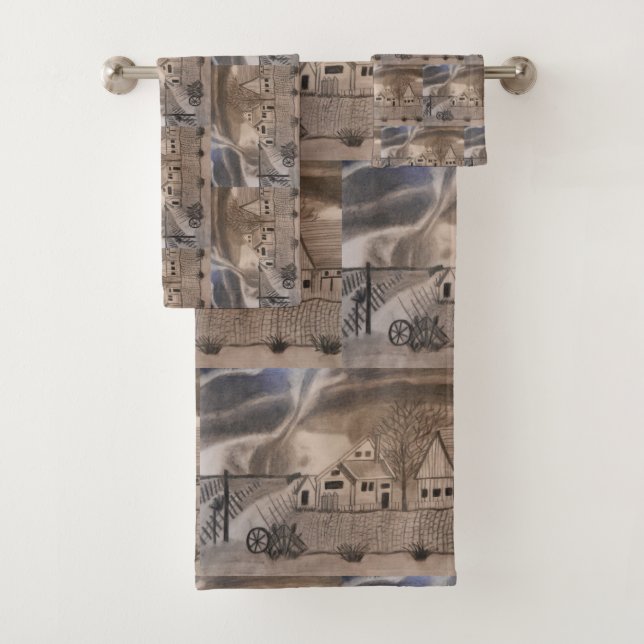 WIZARD OF OZ GALE FARM BATH TOWEL SET (Insitu)