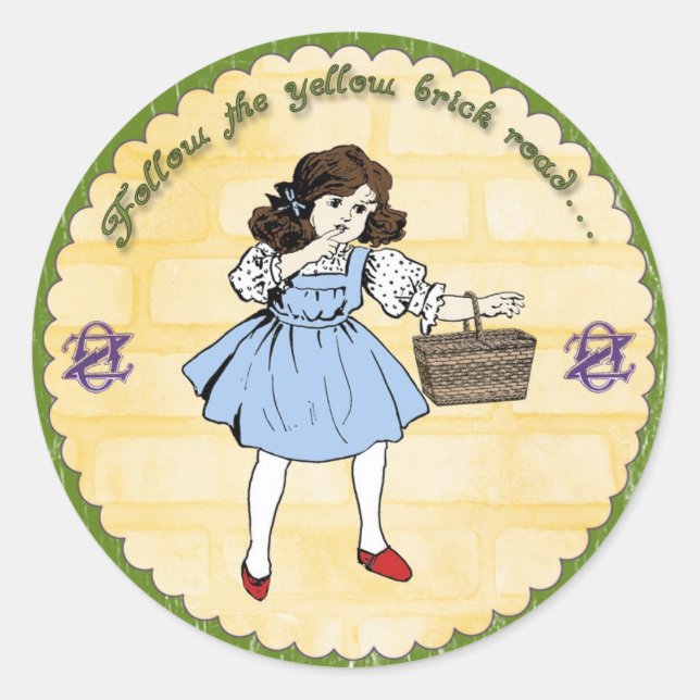 Wizard of Oz Party Dorothy Sticker (Front)