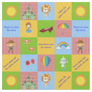Wizard of Oz Quilt Blocks Red/Green Fabric