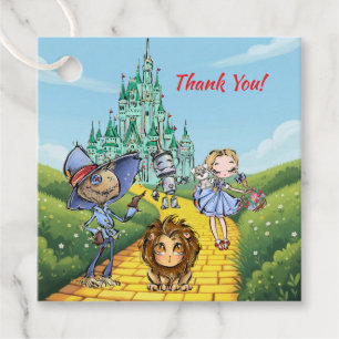 Wizard of Oz Yellow Brick Road Birthday Thank You  Favour Tags