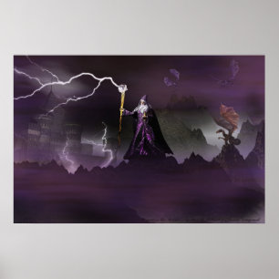 Wizard on the Mountain Poster By Michelle Wilder