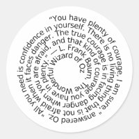 Wizard Oz courage quote stickers