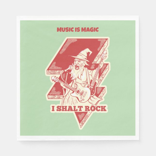 Wizard playing guitar napkin (Front)