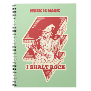 Wizard playing guitar notebook