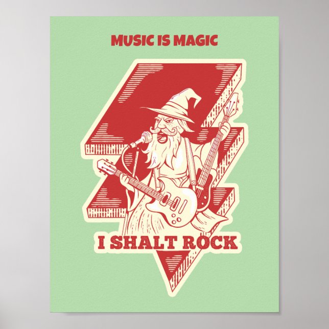 Wizard playing guitar poster (Front)