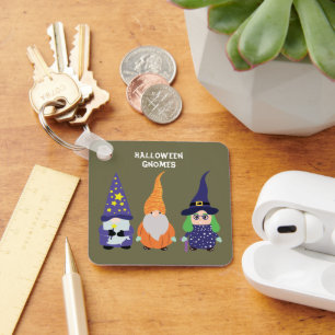 Wizard Pumpkin Witch Halloween Gnomes Key Ring