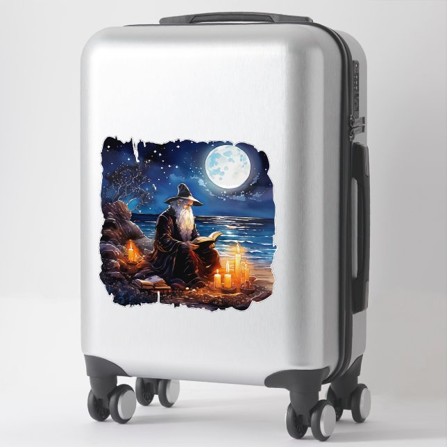 Wizard reading a Book - Wicca Halloween 1 (Suitcase)