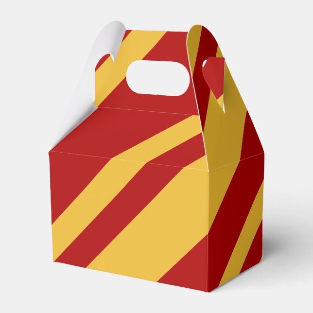 Wizard Red and Gold Gable Favour Box (Front Side)