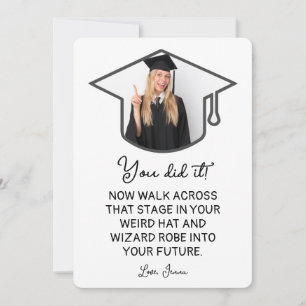 Wizard Robe and Hat Graduation Custom Photo card
