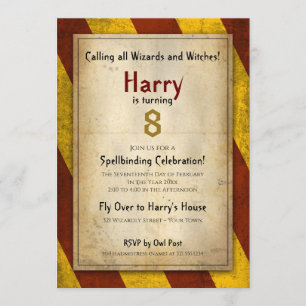 Wizard School Themed Birthday Party Invitation
