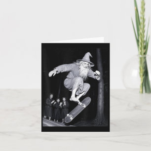 Wizard Skateboarding Funny Meme Skater Halloween G Card