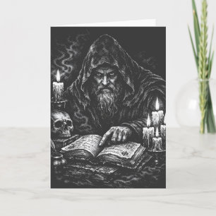 Wizard Studying the Grimoire — by BurnsInHell Card