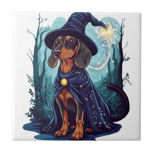 Wizard Wiener � Magical Dachshund Tile (Front)