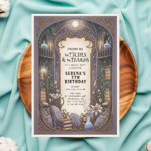 Wizard Witch Magic Castle Birthday Invitation