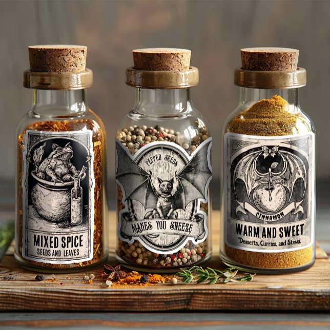 Wizard Witch Potion Bottle Halloween Spice Labels (Creator Uploaded)