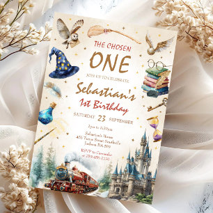 Wizard Witches the Chosen One Birthday Invitation