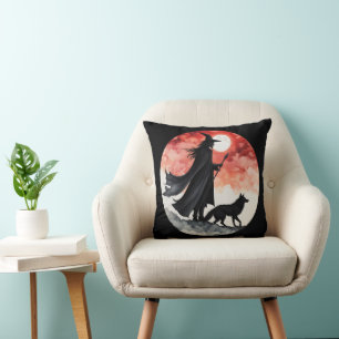 Wizard with a Wolf - Halloween Fan Fun 2 Cushion