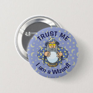 Wizard with Ball 6 Cm Round Badge
