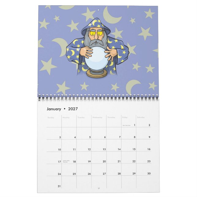 Wizard with Ball Calendar (Jan 2027)
