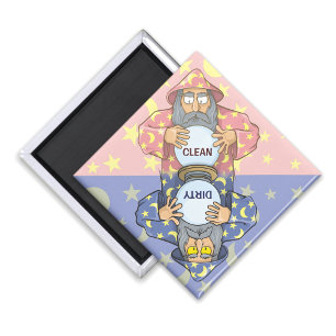 Wizard with Ball Dishwasher Magnet