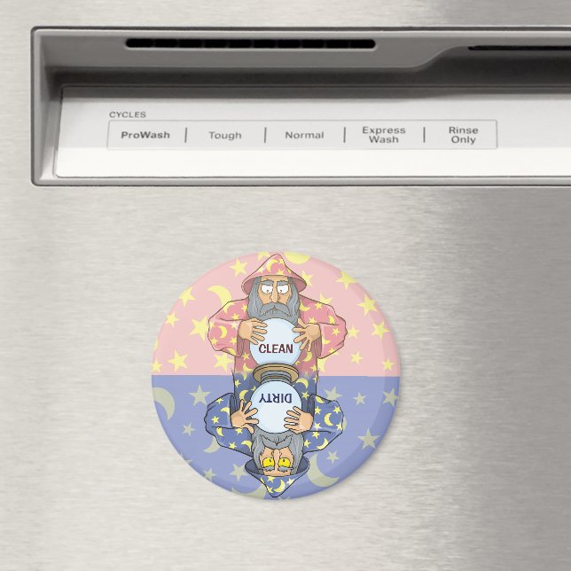 Wizard with Ball Dishwasher Round Magnet (In Situ (Dishwasher))