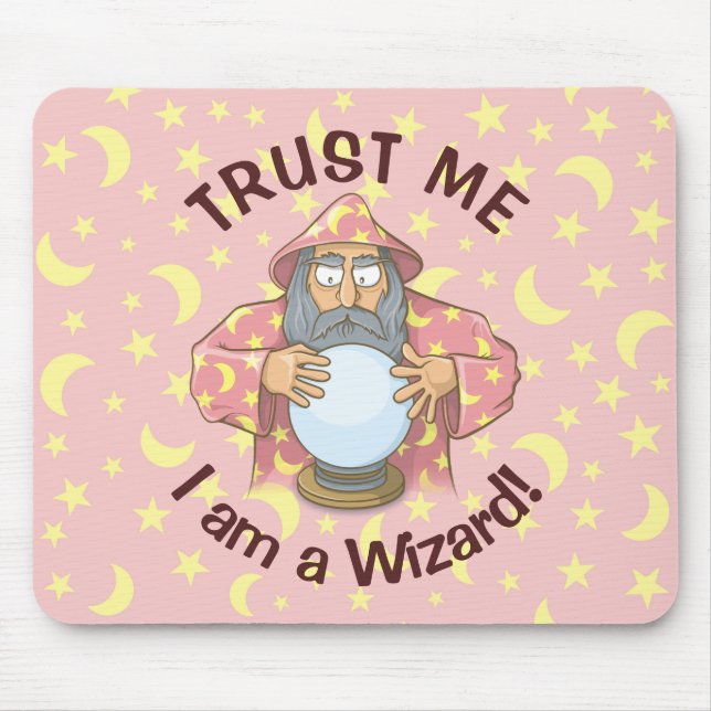 Wizard with Ball Old wizard with blue cape looking Mouse Mat (Front)