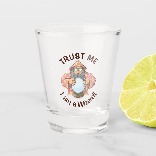 Wizard with Ball Shot Glass (Front)