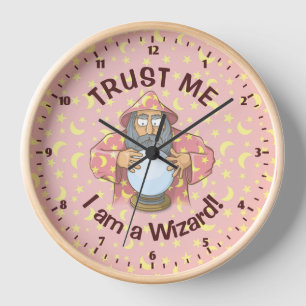Wizard with Ball Wall Clock