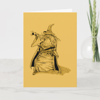wizard with pointed hat card