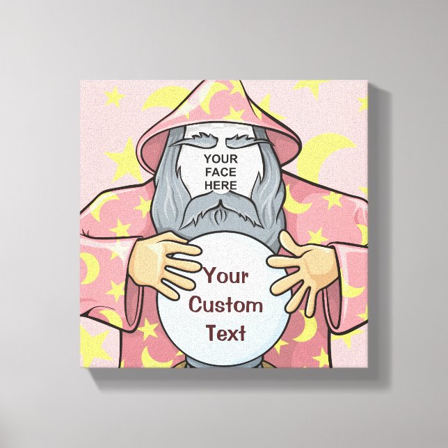 Wizard with your face canvas print (Front)