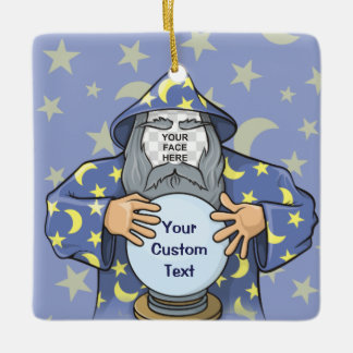 Wizard with your face ceramic ornament