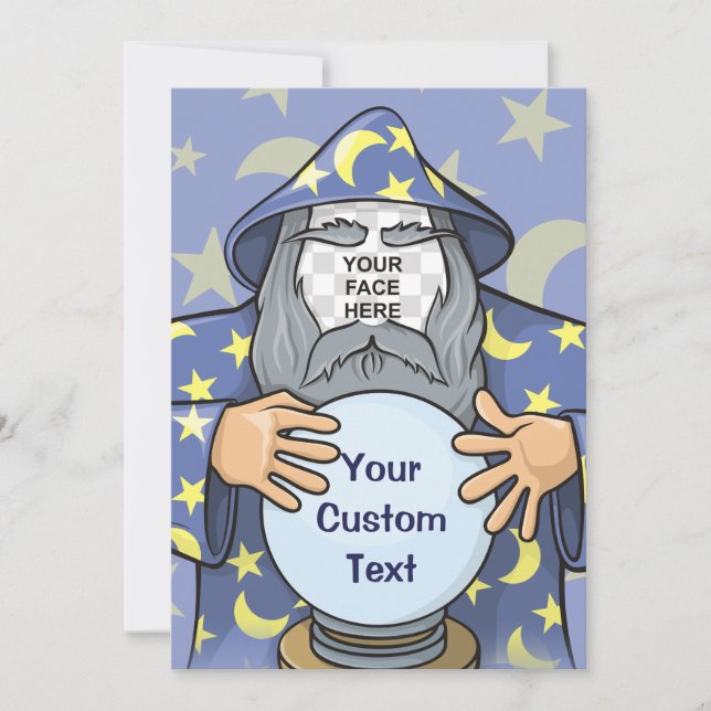 Wizard with your face invitation (Front)