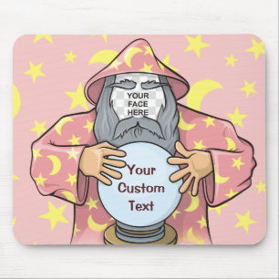 Wizard with your face mouse mat
