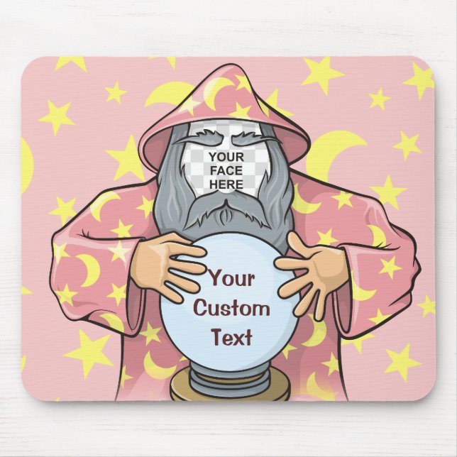 Wizard with your face mouse mat (Front)