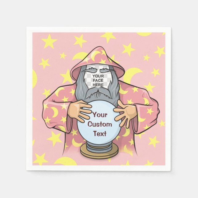 Wizard with your face napkin (Front)