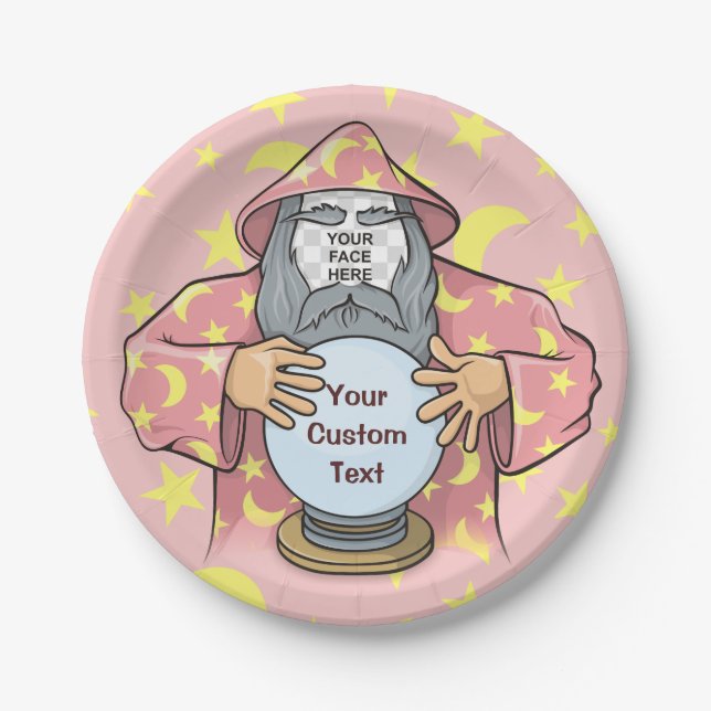 Wizard with your face paper plate (Front)