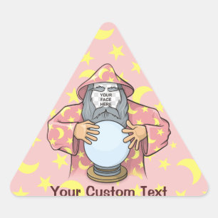 Wizard with your face triangle sticker