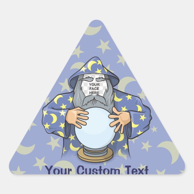 Wizard with your face triangle sticker (Front)