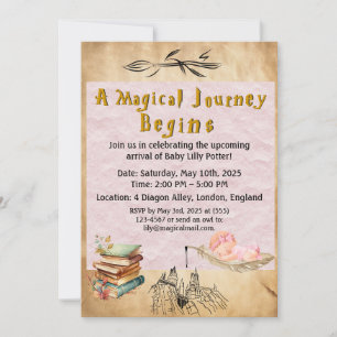 Wizarding Baby Shower Invitation - Girl
