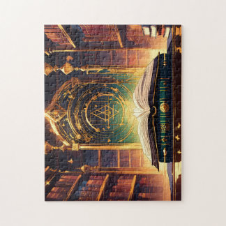 Wizarding School's Magic Library for Witchcraft Jigsaw Puzzle
