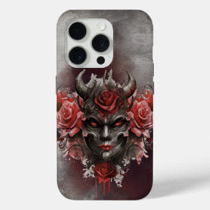 Wizardry   Dark Horned Demon with Glowing Red Eyes iPhone 15 Pro Case