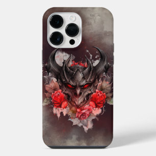 Wizardry Red Eyed Smoky Demon Beast with Roses iPhone 14 Pro Max Case