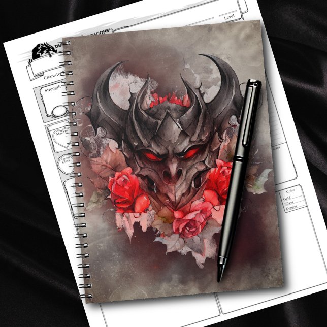 Wizardry | Red Eyed Smoky Demon Beast with Roses Notebook (Creator Uploaded)