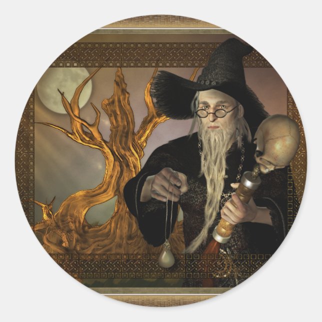 Wizards Magic Fantasy Illustration Stickers (Front)