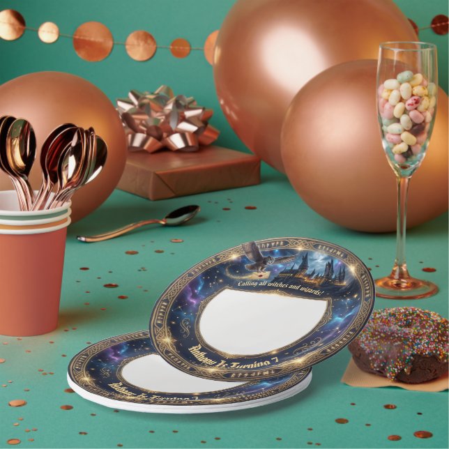 Wizards & Witches Birthday Party Paper Plates (Multi)